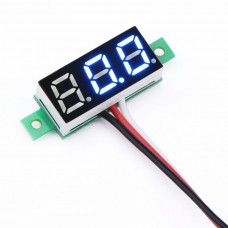 0.72 cm (0.28 Inch) 0-100V Three Wire DC Voltmeter Blue