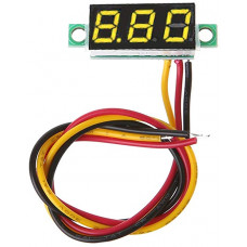 0.72 cm (0.28 inch) 0-100V Three Wire DC Voltmeter Yellow