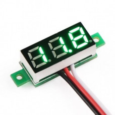 0.72 cm (0.28 inch) 0-100V Three Wire DC Voltmeter Green