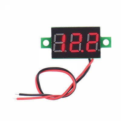 0.72 cm (0.28 inch) 3.5-30V Two Wire DC Voltmeter Red