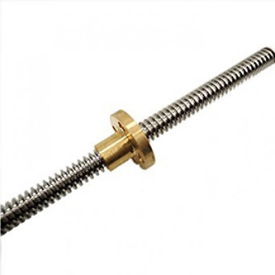 1000mm Trapezoidal 4 Start Lead Screw 10mm Thread 2mm Pitch Lead Screw with Copper Nut