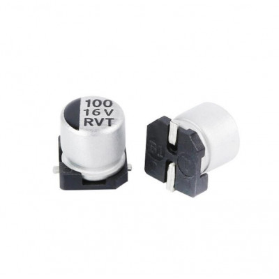 100uF 16V (SMD) Electrolytic Capacitor - 5 Pieces Pack