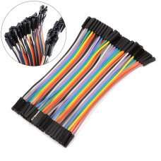 10CM Female to Female Breadboard Jumper DuPont 2.54MM 1P-1P Cable 40 Pieces Pack