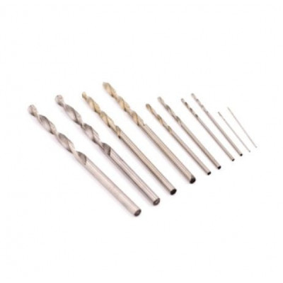 10pcs Twist Drill Kit, 2x each size: 0.5mm 1.0mm 1.5mm 2.5mm 3.0mm