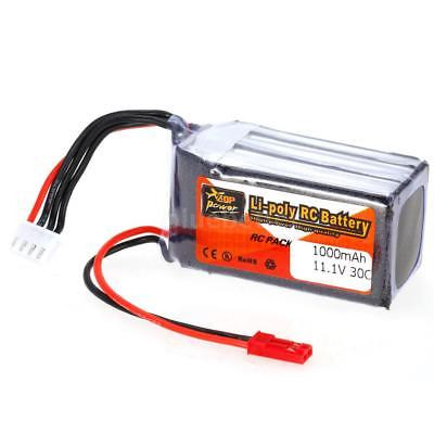 11.1V - 1000mAH - (Lithium Polymer) Lipo Rechargeable Battery - 30C