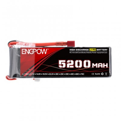 11.1V - 5200mAH - (Lithium Polymer) Lipo Rechargeable Battery - 35C
