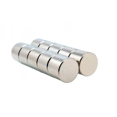 12mm x 10mm (12x10 mm) Neodymium Cylindrical Strong Magnet
