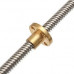 150mm Trapezoidal 4 Start Lead Screw 8mm Thread 2mm Pitch Lead Screw with Copper Nut