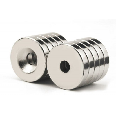 15mm x 3mm x 3mm (15x3x3 mm) Neodymium Ring Countersunk Magnet