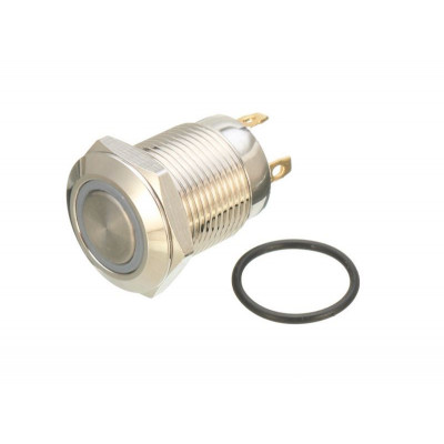 16mm 12V Ring (Green Light) Self-Lock Non-Momentary Metal Push-button Switch