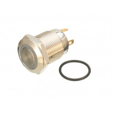 16mm 24V Ring (Green Light) Self-Lock Non-Momentary Metal Push-button Switch