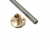 200mm Trapezoidal 4 Start Lead Screw 8mm Thread 2mm Pitch Lead Screw with Copper Nut