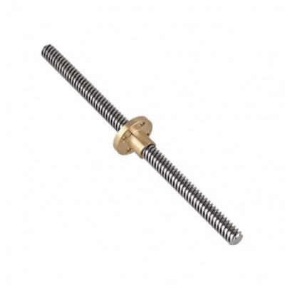 200mm Trapezoidal Single Start Lead Screw 8mm Thread 2mm Pitch Lead Screw with Copper Nut 200mm Trapezoidal Single Start Lead Screw 8mm Thread 2mm Pitch Lead Screw with Copper Nut