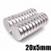 20mm x 5mm (20x5 mm) Neodymium Disc Strong Magnet