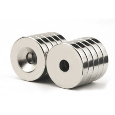 20mm x 3mm x 3mm (20x3x3 mm) Neodymium Ring Countersunk Magnet
