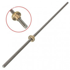 215mm Trapezoidal 4 Start Lead Screw 8mm Thread 2mm Pitch Lead Screw with Copper Nut