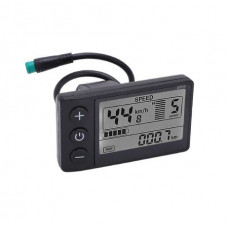 24V Electric Bike LCD Meter, Electric Bike Screen ABS Adjustable Backlight Clear View for Bike Conversion with Waterproof Plug.