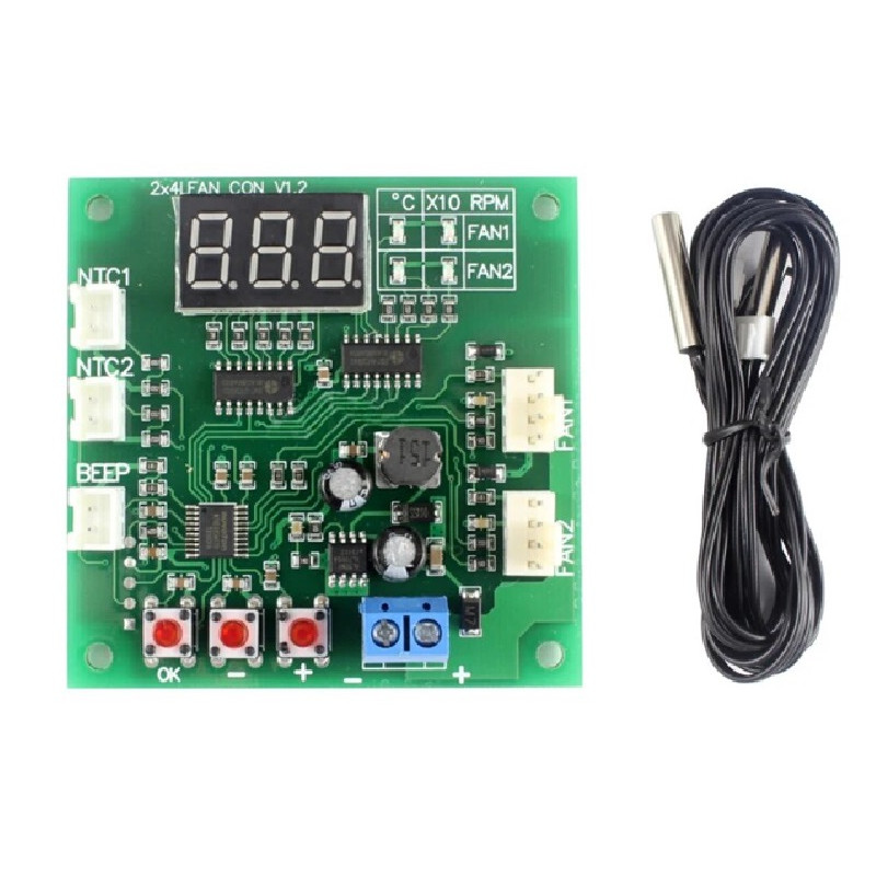 5V/12V 2/3/4-Pin PWM PC Fan Speed Controller Temperature Control Module Governor Switch For Computer PC Cooling From Temperature Instruments - Price 5.42