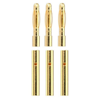 2mm Gold Connectors-3 Pairs - 6pcs