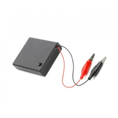 3 x AA Battery Holder Box with Switch and Alligator Clips 3 x AA Battery Holder Box with Switch and Alligator Clips