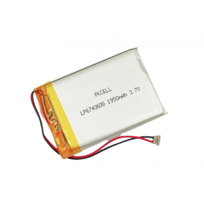 3.7V 1950mAH (Lithium Polymer) Lipo Rechargeable Battery Model-LP674360G