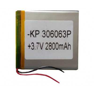 3.7V 2800mAH (Lithium Polymer) Lipo Rechargeable Battery Model KP-306063