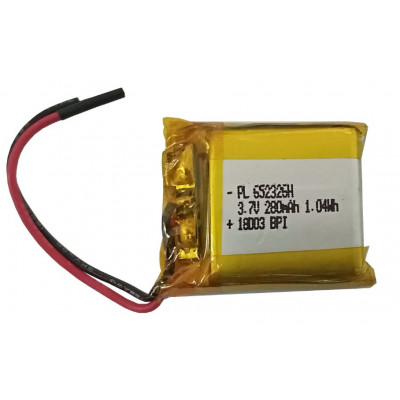 3.7V 280mAH (Lithium Polymer) Lipo Rechargeable Battery Model PL-552325 3.7V 280mAH (Lithium Polymer) Lipo Rechargeable Battery Model PL-552325