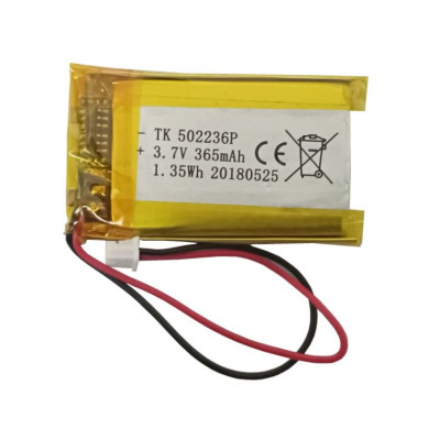 3.7V 365mAH (Lithium Polymer) Lipo Rechargeable Battery Model TK-502236 3.7V 365mAH (Lithium Polymer) Lipo Rechargeable Battery Model TK-502236