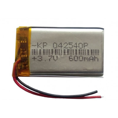 3.7V 600mAH (Lithium Polymer) Lipo Rechargeable Battery Model KP-042540 3.7V 600mAH (Lithium Polymer) Lipo Rechargeable Battery Model KP-042540