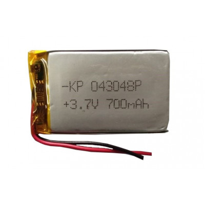 3.7V 700mAH (Lithium Polymer) Lipo Rechargeable Battery Model KP-043048 3.7V 700mAH (Lithium Polymer) Lipo Rechargeable Battery Model KP-043048