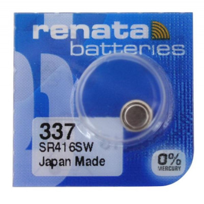 Renata 337 SR416SW (Original) 1.55V 8mAh Silver Oxide Button Cell Battery