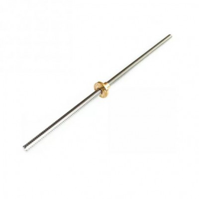 350mm Trapezoidal single Start Lead Screw 8mm Thread 2mm Pitch Lead Screw with Copper Nut 350mm Trapezoidal single Start Lead Screw 8mm Thread 2mm Pitch Lead Screw with Copper Nut