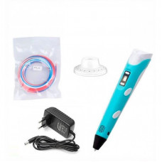 2nd Generation 3D Printing Pen with LCD, 1.75mm PLA ABS and Power Adapter - Blue Color