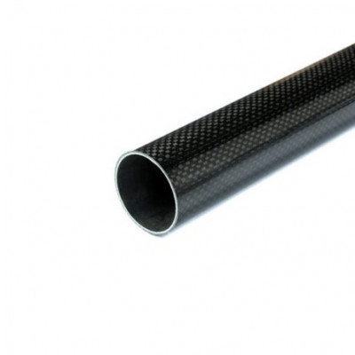 3K Roll-wrapped Carbon Fibre Tube (Hollow) 30mm(OD) 28mm(ID) 350mm(L)