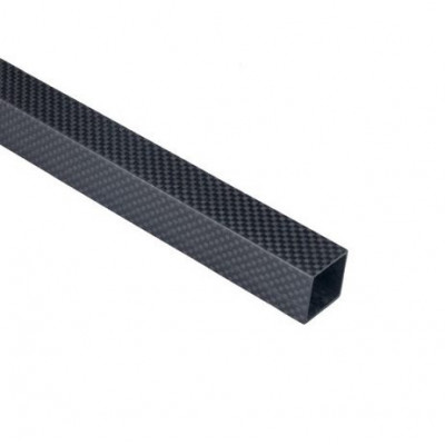 3K Roll-wrapped Square Carbon Fiber Tube (Hollow) 20mm(OD) x 18mm(ID) x 500mm(L)