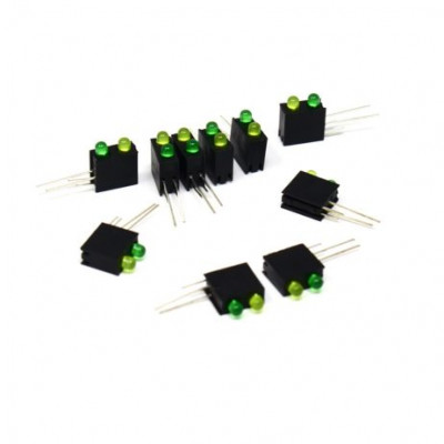 3MM Double Hole LED Light Holder with Light Yellow+Green (Pack of 10) 3MM Double Hole LED Light Holder with Light Yellow+Green (Pack of 10)