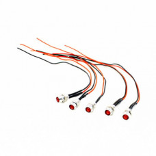 3V 5MM Red LED Metal Indicator Light with 20CMCable (Pack of 5)