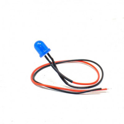 3V 8MM Blue LED Indicator With Wire 20cm (Pack of 5) 3V 8MM Blue LED Indicator With Wire 20cm (Pack of 5)