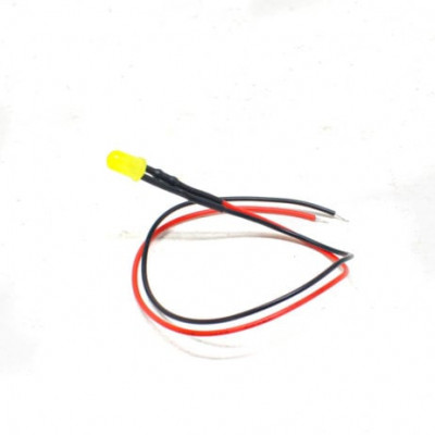 3V Yellow LED Indicator 3MM Light with 20cm wire (Pack of 5) 3V Yellow LED Indicator 3MM Light with 20cm wire (Pack of 5)