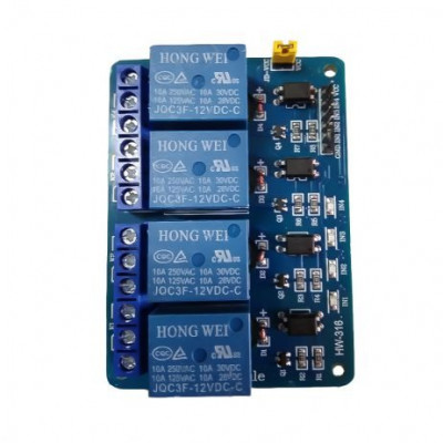 4 Channel 12V Relay Module with Optocoupler