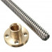 400mm Trapezoidal 4 Start Lead Screw 8mm Thread 2mm Pitch Lead Screw with Copper Nut