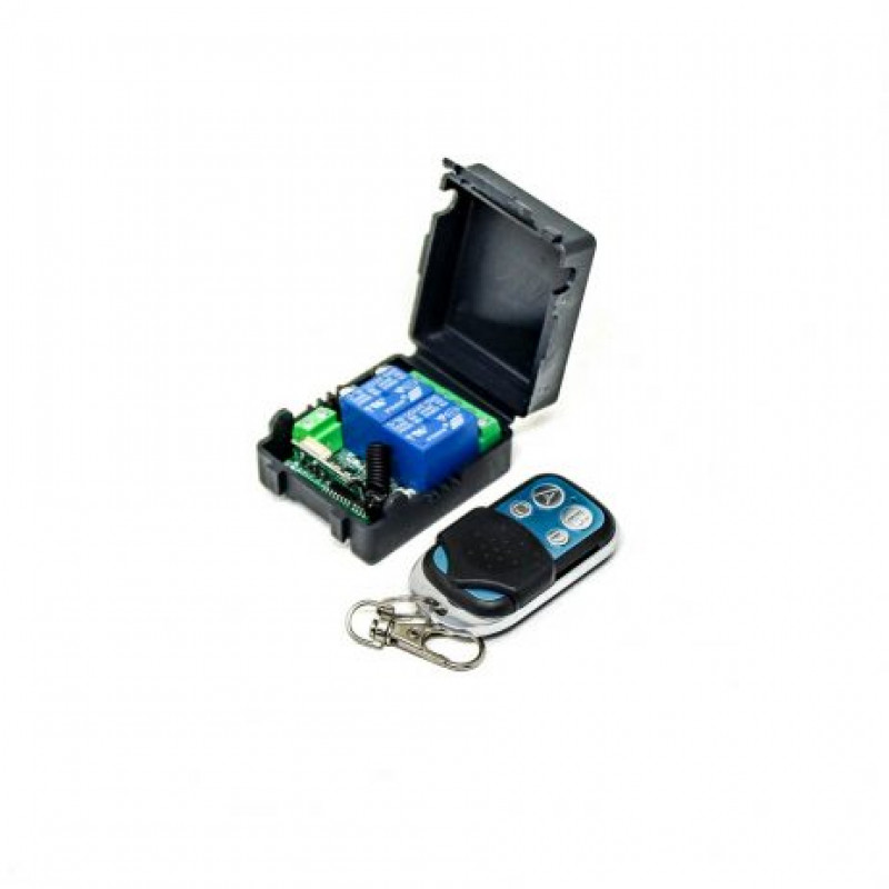TAOHOU 12V/24V 2 CH Wireless Remote Control Switch 433Mhz Two Keys Remote Control Black 