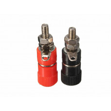 4mm Banana Socket Binding Post Nut Banana Plug Jack Connector - Black Red pair