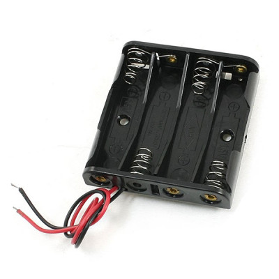 4xAAA Battery Holder - Black - Good Quality