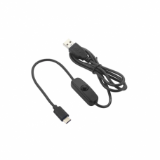 5V 3A USB to Type C Cable With ON/OFF Switch Power Control for Raspberry Pi 4B (1 Meter Black)