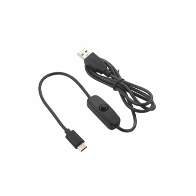 5V 3A USB to Type C Cable With ON/OFF Switch Power Control for Raspberry Pi 4B (1 Meter Black)