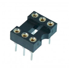 6 Pin Machined IC Base/Socket (Round Holes) 