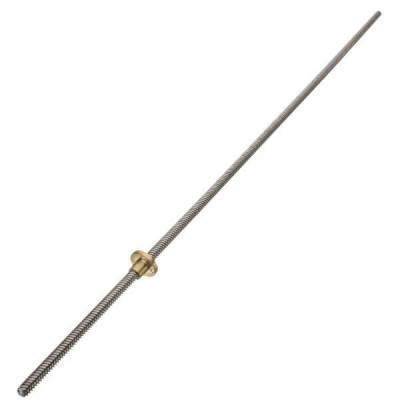 600mm Trapezoidal 4 Start Lead Screw 8mm Thread 2mm Pitch Lead Screw with Copper Nut