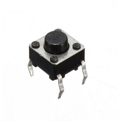 6x6x6mm Tactile 4 Pin Push Button Switch - 5 Pieces Pack