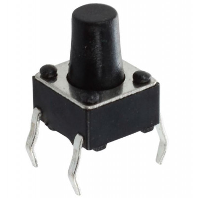 6x6x7mm Tactile 4 Pin Push Button Switch - 5 Pieces Pack